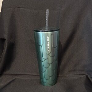 Starbucks Tumbler 2022 Mermaid Scales Green Glitter 24oz